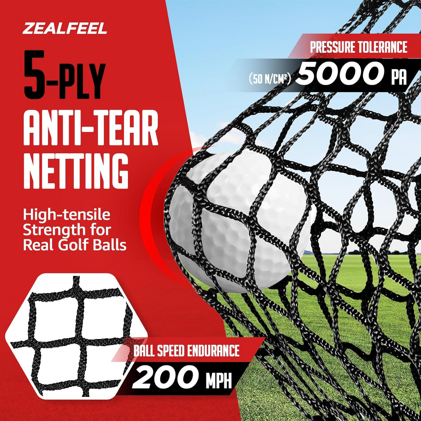 YUNIC Golf Driving Cage with Metal Frame and Simulator Impact Screen