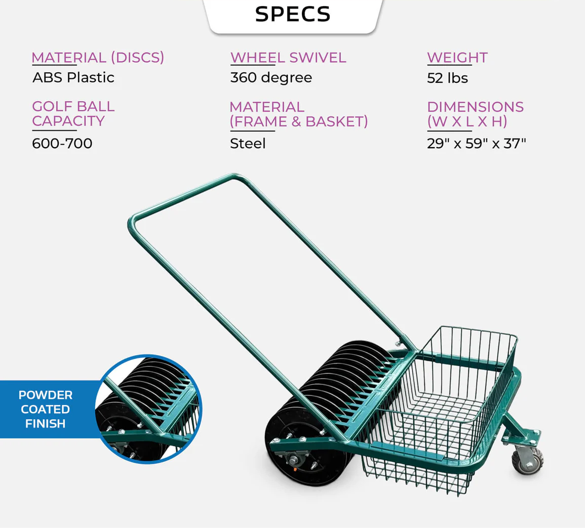 Golf Ball Collector Cart UV & Rust Resistance