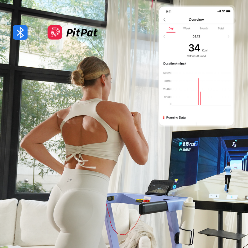 DeerRun A1 Pro Move+ 6% Incline Foldable Treadmill——Upgraded Chip & NFC Support | 350Lbs, 10mph Blue