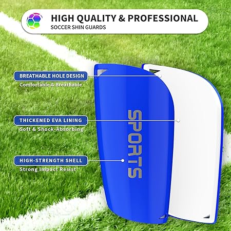 CCA SPORTSWEAR Soccer Shin Guards with Sleeves, Slip in Shinguards Soccer Shin Pads for 3-15 Years Old Boys Girls Child Teens