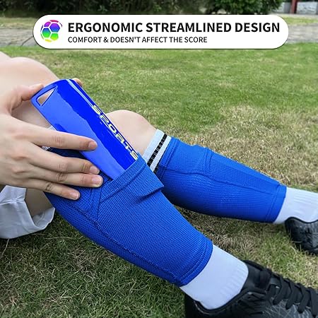 CCA SPORTSWEAR Soccer Shin Guards with Sleeves, Slip in Shinguards Soccer Shin Pads for 3-15 Years Old Boys Girls Child Teens