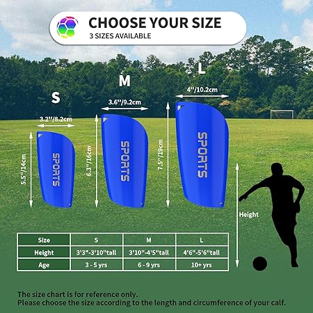 CCA SPORTSWEAR Soccer Shin Guards with Sleeves, Slip in Shinguards Soccer Shin Pads for 3-15 Years Old Boys Girls Child Teens