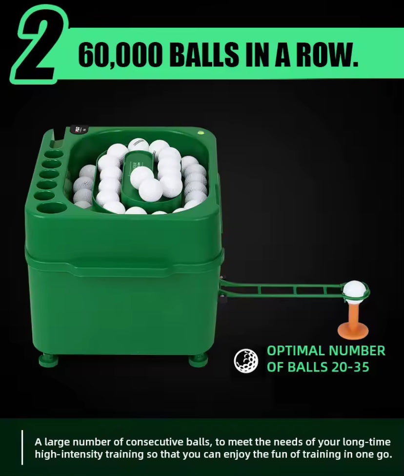 Automatic Golf Ball Dispenser Machine, 5000MAH 40 Golf Balls Driver with Height Adjustable, Golf Club Organizer, Dual-Mode, Golf Ball Tee Up Machine for Golf Driving Range
