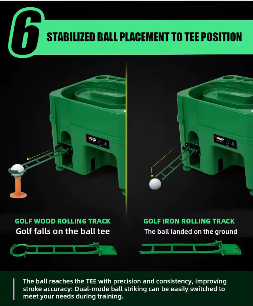 Automatic Golf Ball Dispenser Machine, 5000MAH 40 Golf Balls Driver with Height Adjustable, Golf Club Organizer, Dual-Mode, Golf Ball Tee Up Machine for Golf Driving Range