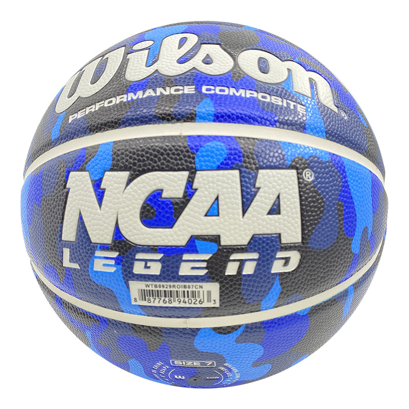 Wilson NCAA Legend Indoor/Outdoor Basketball in a Blue Camo pattern