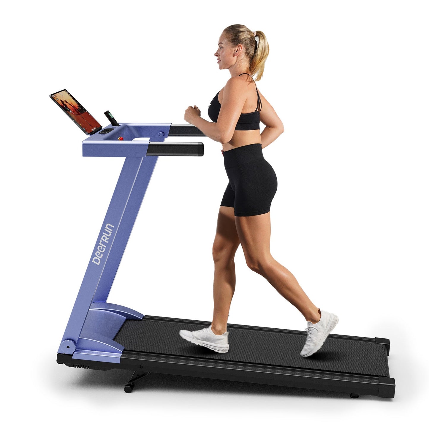 DeerRun A1 Pro Move+ 6% Incline Foldable Treadmill——Upgraded Chip & NFC Support | 350Lbs, 10mph Blue