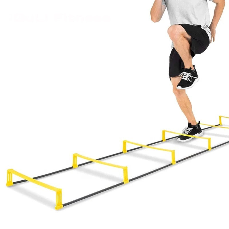 Adjustable 2 In 1 Agility Training Speed Ladder W/6 Rungs