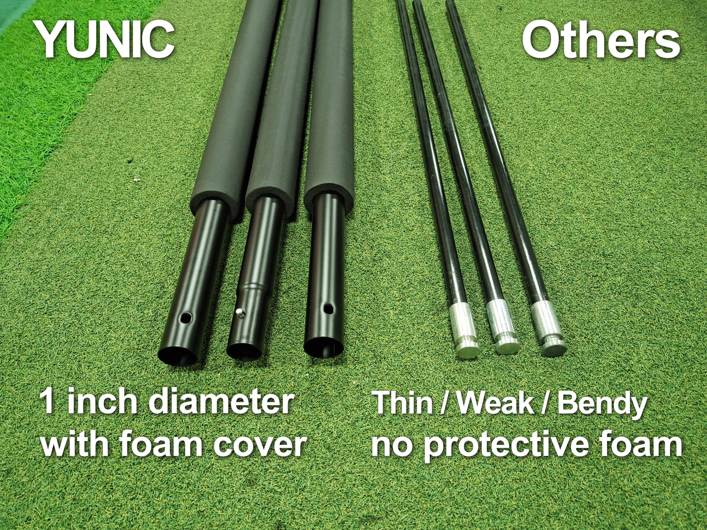 YUNIC Golf Driving Cage with Metal Frame and Simulator Impact Screen