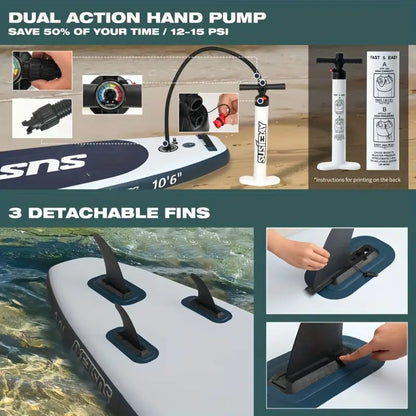 2025 Hurricane-Ready SUP Board｜10ft Inflatable Surf/Yoga Hybrid｜Free 8-Premium Kit｜Military-Grade Deck｜300lbs Capacity