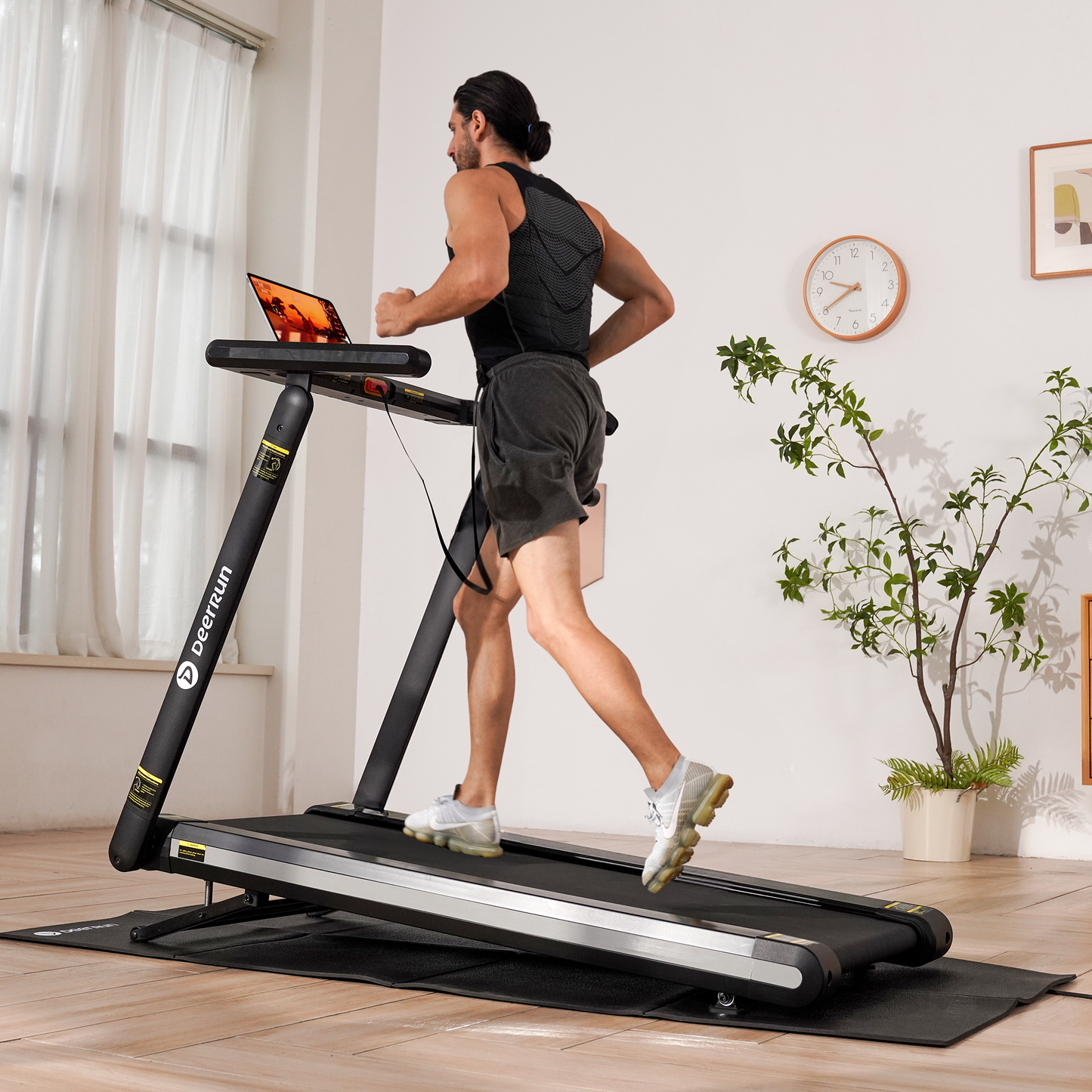 DeerRun X20 Treadmill with 15% Auto Incline Full Running Deck Treadmill | 400Lbs, 11.3Mph