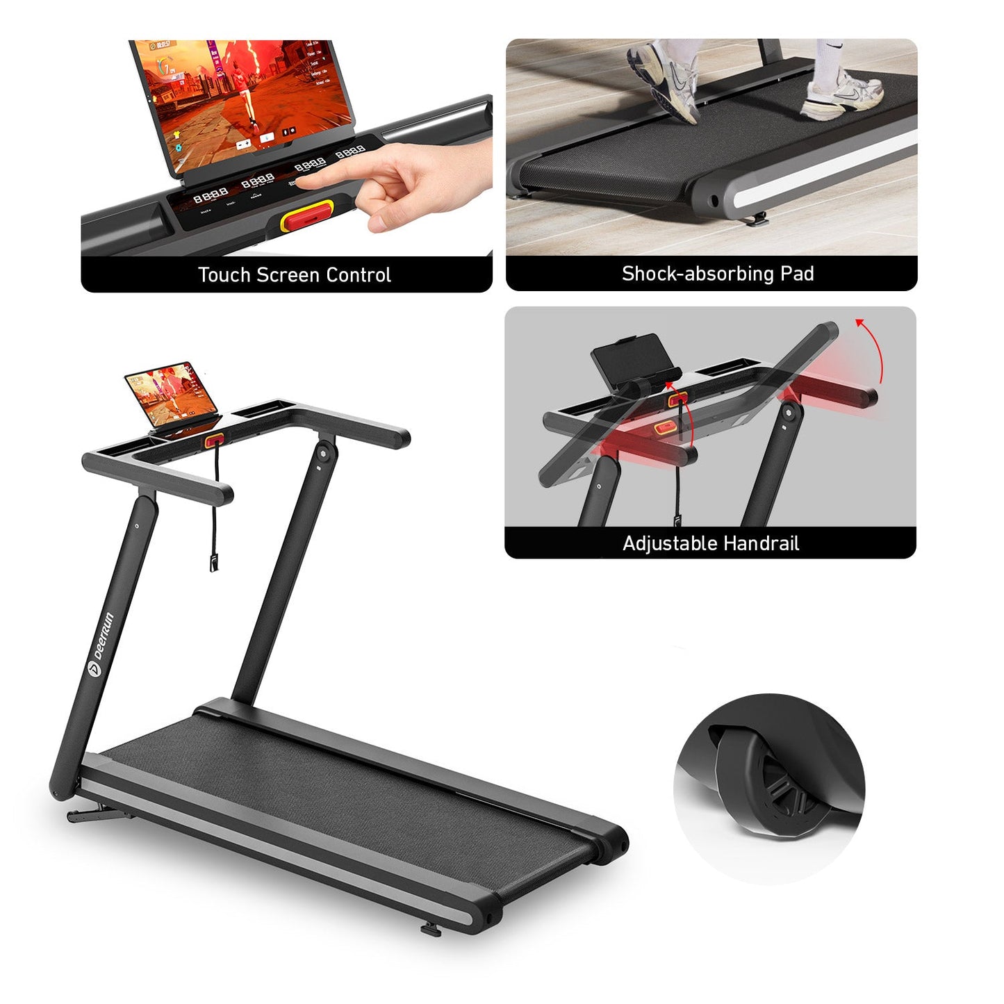 DeerRun X20 Treadmill with 15% Auto Incline Full Running Deck Treadmill | 400 lbs, 11.3 mph