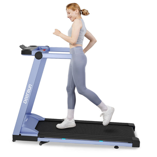 DeerRun A1 Pro Move+  6% Incline Foldable Treadmill——2025 Upgraded Chip & NFC Support | 350Lbs, 10mph Blue