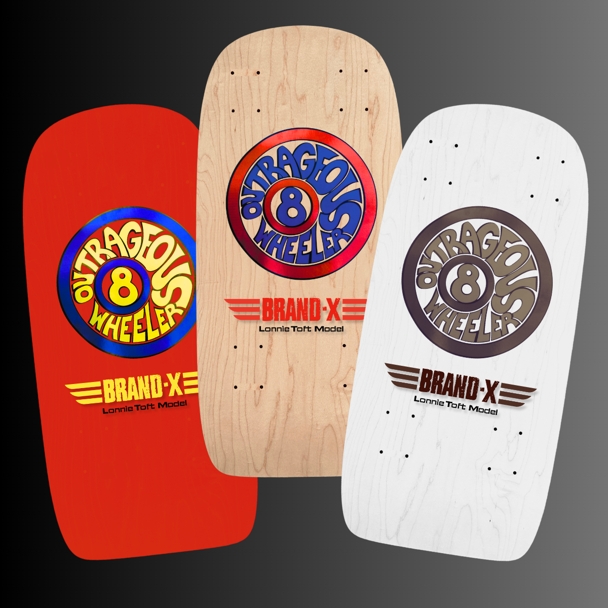 Lonnie Toft OUTRAGEOUS 8-WEELER Limited Edition, Hand-Painted Deck (PRE-ORDER, JANUARY 2027)