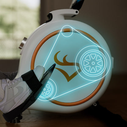 DeerRun RW600 Adjustable 32-Level Magnetic Resistance Long Slide Rail Smart Rowing Machine with PitPat App