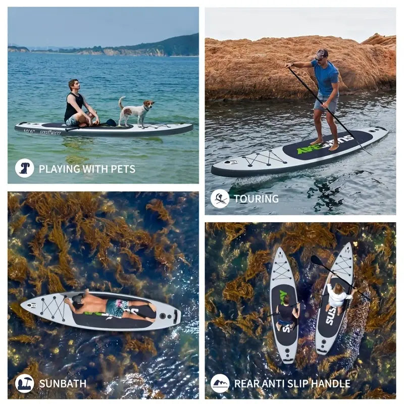 2025 Hurricane-Ready SUP Board｜10ft Inflatable Surf/Yoga Hybrid｜Free 8-Premium Kit｜Military-Grade Deck｜300lbs Capacity