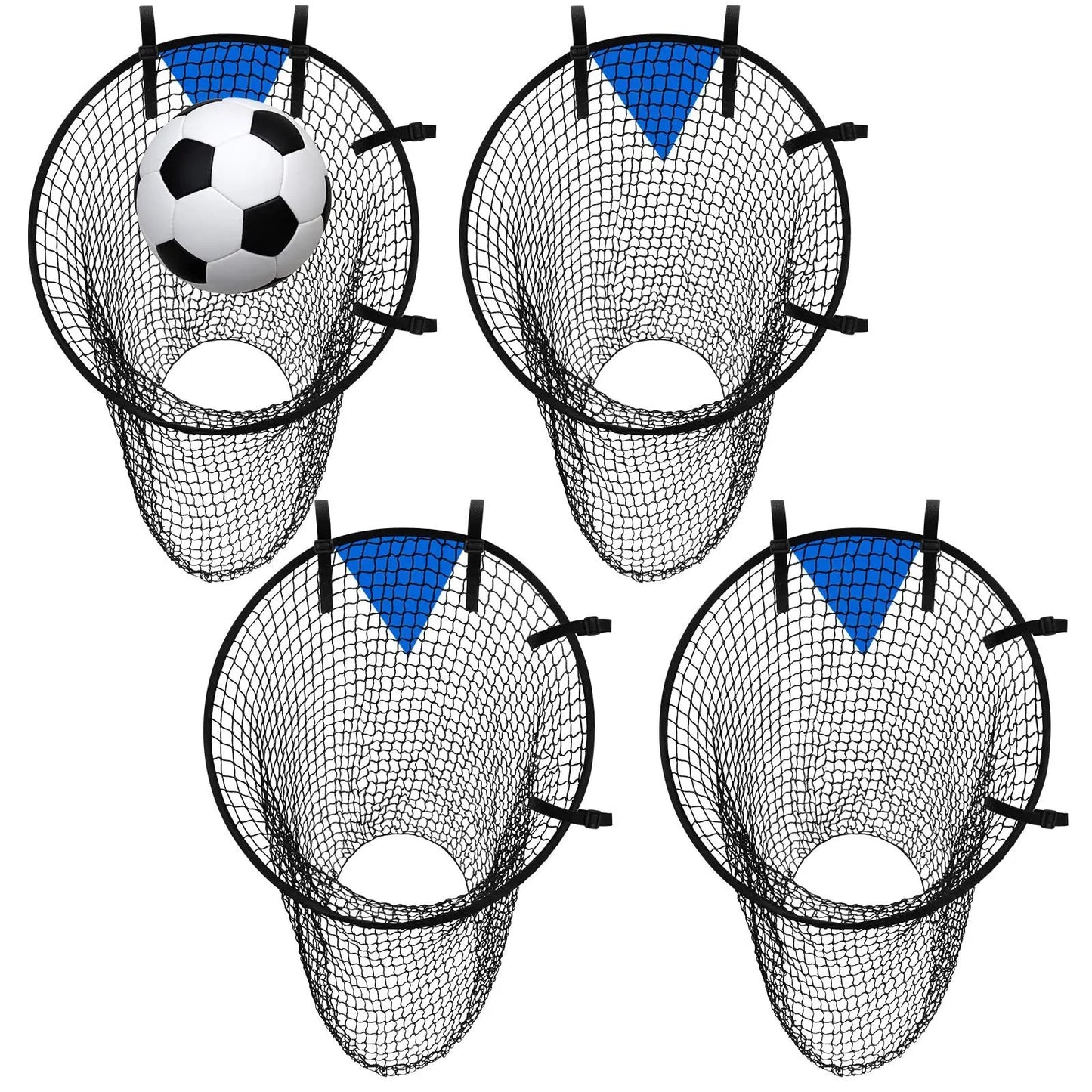 Top Bins Football Targets Goal Net Soccer Top Bins Target Net Football Target Net Football Goal Target Bag With Adjustable Straps, Foldable Football Goals Target Nets Black