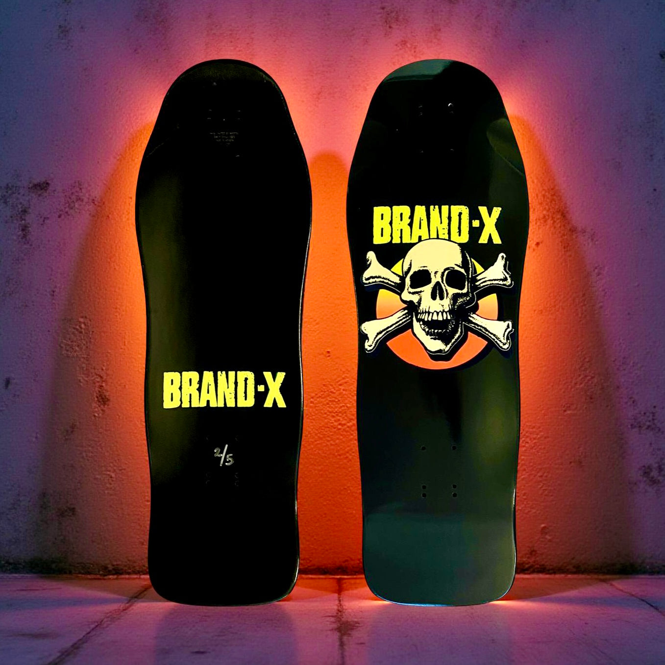 Knucklehead FLOCKED, FLUORESCENT & GLOW-IN-DARK Limited Edition Deck 10.1"x30" HAND PAINTED (1 of 5)