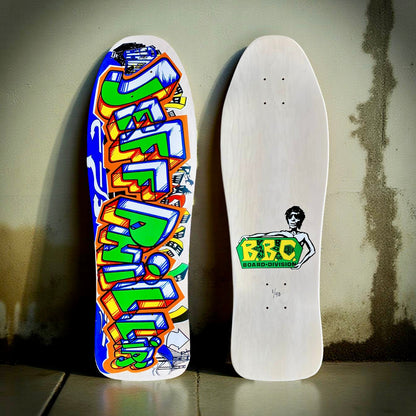 Jeff Phillips GRAFFITI Limited Edition, White HAND PAINTED BBC Deck (1 of 40)