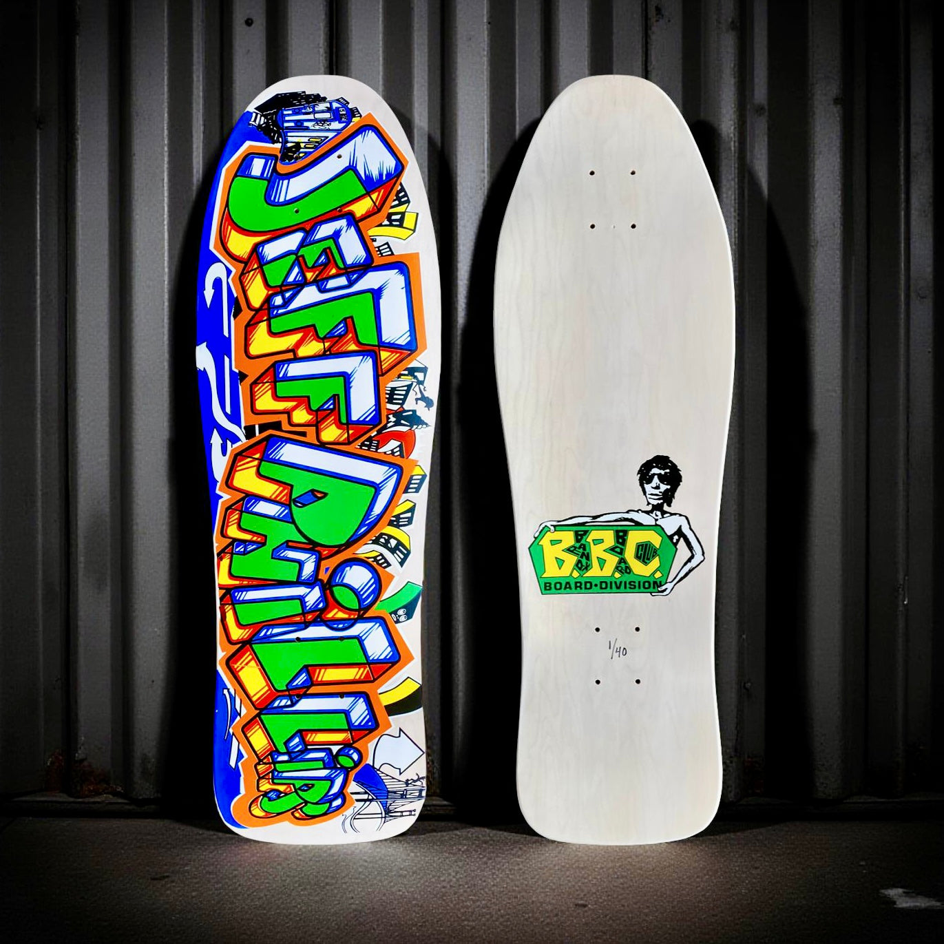 Jeff Phillips GRAFFITI Limited Edition, White HAND PAINTED BBC Deck (1 of 40)