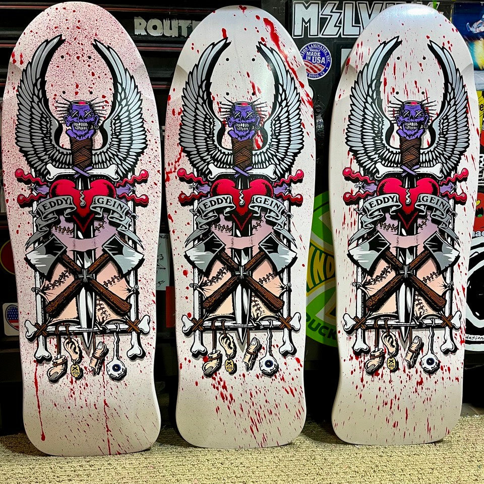 Ed Gein, Limited Edition, Hand-Painted BLOOD SPLATTER Deck 10"x30" (1 of 9)