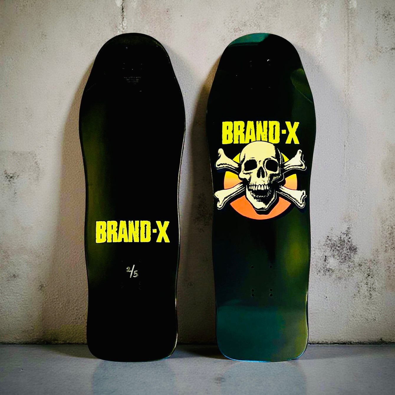 Knucklehead FLOCKED, FLUORESCENT & GLOW-IN-DARK Limited Edition Deck 10.1"x30" HAND PAINTED (1 of 5)