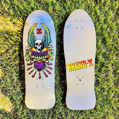 X-Con Limited Edition, Metallic Silver, HAND-PAINTED 10"x30" Deck (1 of 4)
