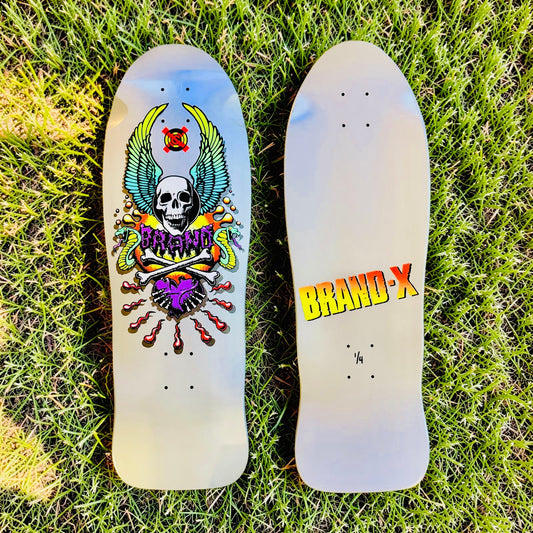 X-Con Limited Edition, Metallic Silver, HAND-PAINTED 10"x30" Deck (1 of 4)