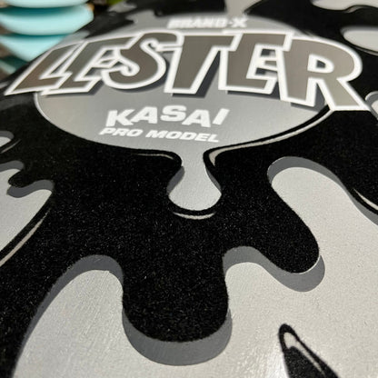 Lester Kasai 10”x30” HAND-PAINTED, METALLIC & FLOCKED Limited Edition, AUTOGRAPHED Deck (1 of 20)