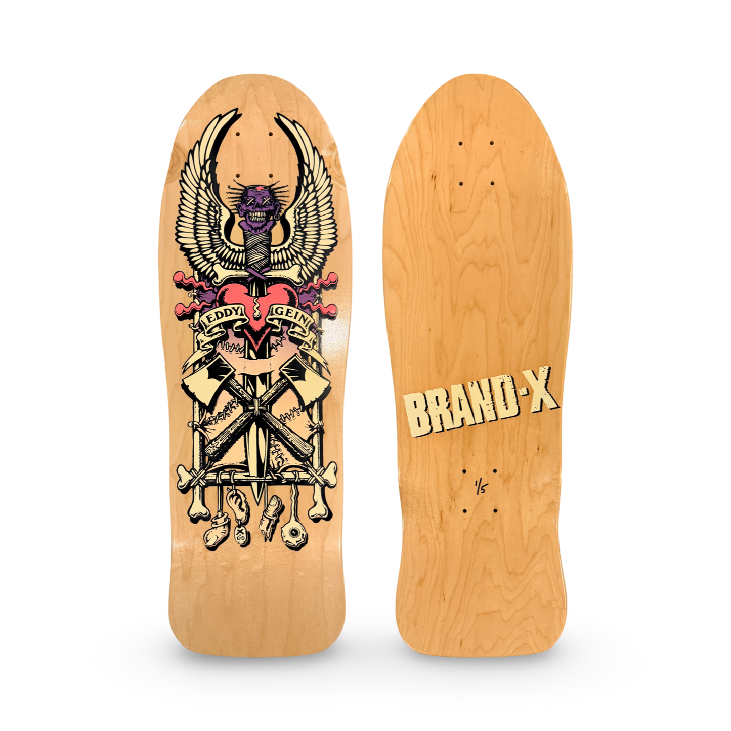 Ed Gein, Limited Edition, Hand-Painted GLOW-IN-THE-DARK Deck 10"x30” (1 of 5)