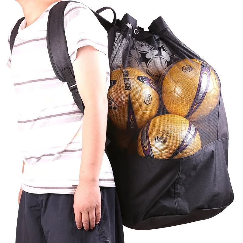 Large Football Mesh Bag Soccer Ball Backpack with Adjustable Shoulder Strap