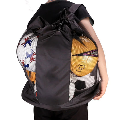 Large Football Mesh Bag Soccer Ball Backpack with Adjustable Shoulder Strap