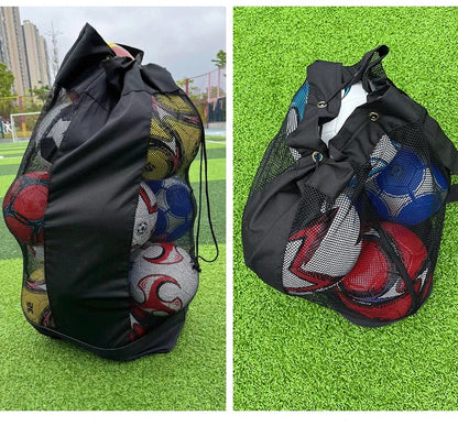 Large Football Mesh Bag Soccer Ball Backpack with Adjustable Shoulder Strap