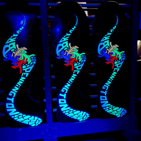 Bryan Pennington BBC Escher Lizard, Limited Edition, HAND-PAINTED, GLOW Deck 10.3"x30.5" (1 of 15)