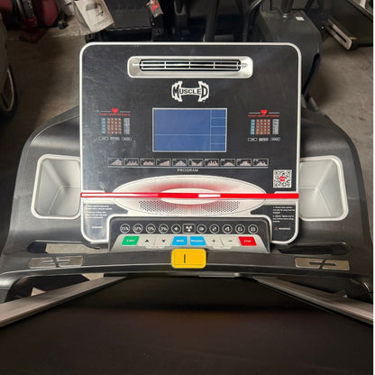 Cinta de correr comercial ligera - Muscle D Fitness - Pantalla LED - Monitor de frecuencia cardíaca - Portavasos - Velocidad e inclinación ajustables