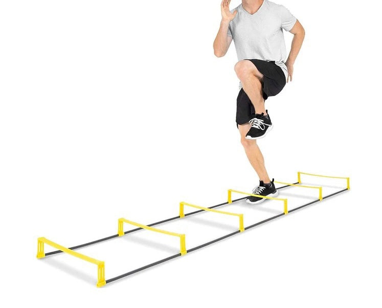 Adjustable 2 In 1  Agility Training Speed Ladder W/6 Rungs