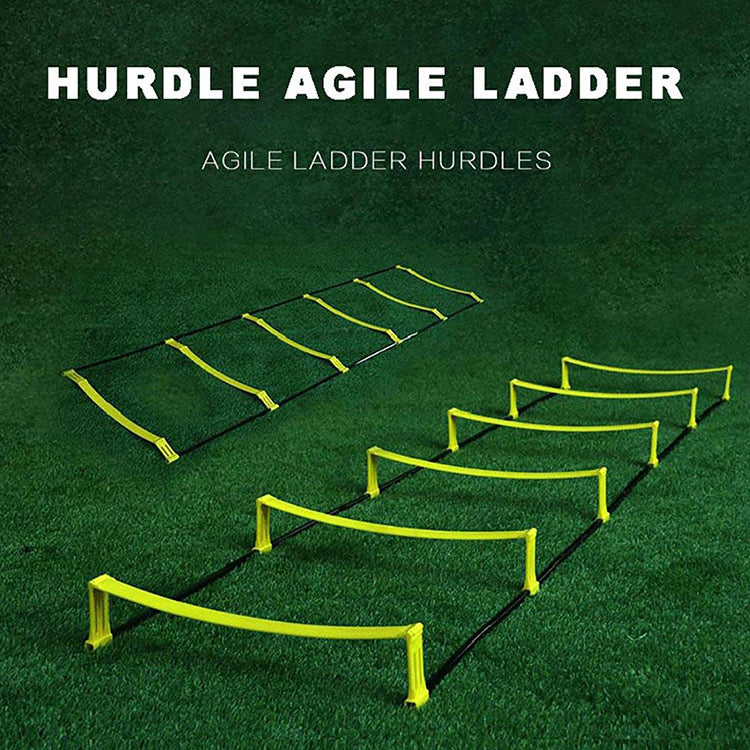 Adjustable 2 In 1  Agility Training Speed Ladder W/6 Rungs