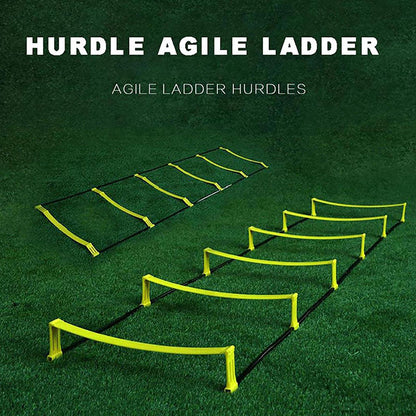 Adjustable 2 In 1  Agility Training Speed Ladder W/6 Rungs