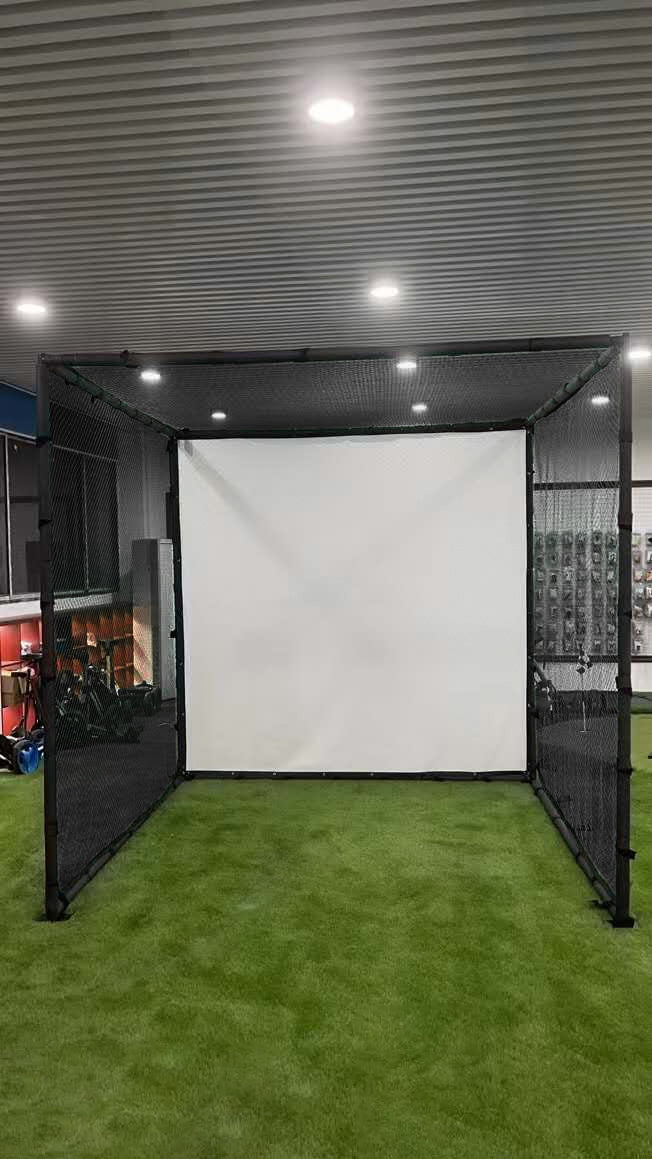 YUNIC Golf Driving Cage with Metal Frame and Simulator Impact Screen