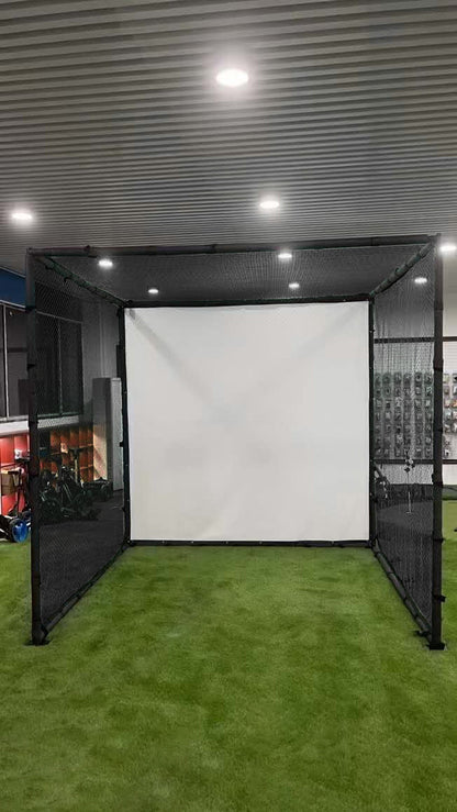 YUNIC Golf Driving Cage with Metal Frame and Simulator Impact Screen
